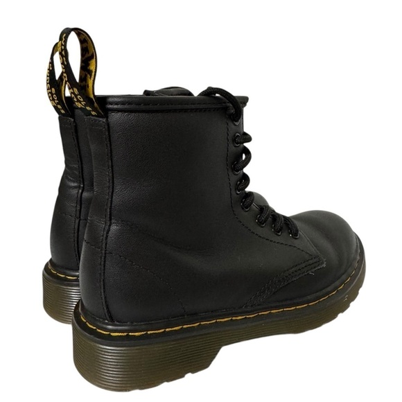 Dr. Martens Junior 1460 Softy T Black Leather Lace Up Boots Unisex Size 1 - Picture 5 of 12